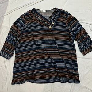 Flattering multi stripped knit top